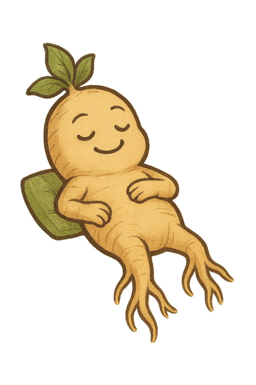 可愛慵懶的擬人人蔘角色